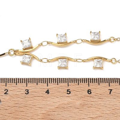 304 Stainless Steel Crystal Rhinestone Pendant Y Necklaces for Women NJEW-F375-01G-01-1