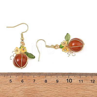 Thanksgiving Day and Halloween Theme Glass & Acrylic Beads Dangle Earrings EJEW-JE07526-1