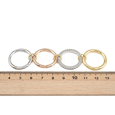Brass Micro Pave Cubic Zirconia Plain Band Finger Rings for Women RJEW-P160-01G-MC-1