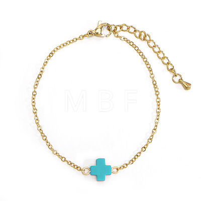 Brass Rolo Chain Link Bracelets RT0481-7-1