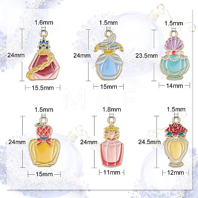 30Pcs 6 Styles Alloy Pendants ENAM-CJ0005-29-1