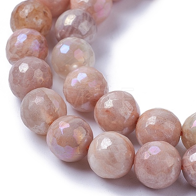 Electroplate Natural Sunstone Beads Strands G-F627-03-D01-1