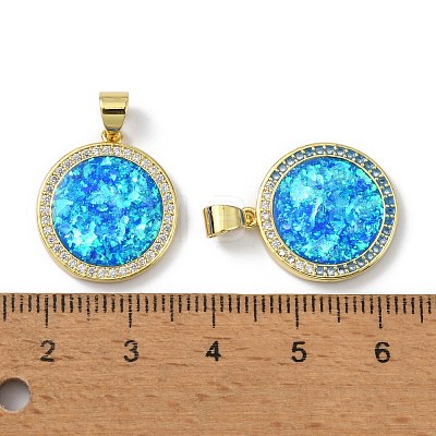 Brass Micro Pave Cubic Zirconia Pendants KK-A197-20G-1