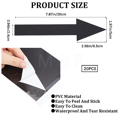 PVC Self Adhesive Arrow Label Stickers DIY-WH0504-18J-1