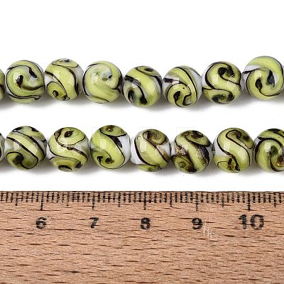 Gold Sand Handmade Lampwork Beads Strands LAMP-N037-08C-1