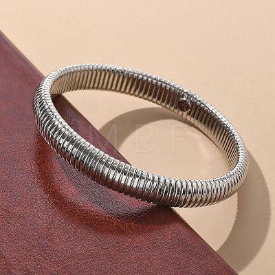 Electrophoresis Iron Bangles for Women BJEW-M057-08P-1