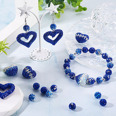 58Pcs Handmade Polymer Clay Rhinestone Beads CLAY-BT0001-08-1