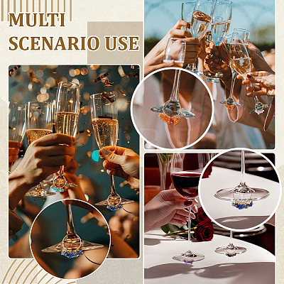 30Pcs 15 Colors Natural & Synthetic Mixed Gemstone and Handmade Lampwork Chip Wine Glass Charms AJEW-ME00027-1