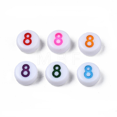 White Opaque Acrylic Beads MACR-T038-18-8-1