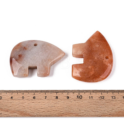 Natural Red Aventurine Big Pendants G-T144-08C-1
