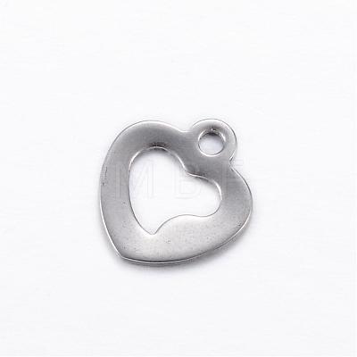 201 Stainless Steel Openn Heart Charms STAS-D445-086-1