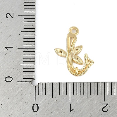 Brass Crystal Rhinestone Letter Links Connector Charms KK-S395-06G-J-1