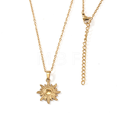 Vintage 306 Stainless Steel Sun Pendant Necklaces for Women IP0295-1