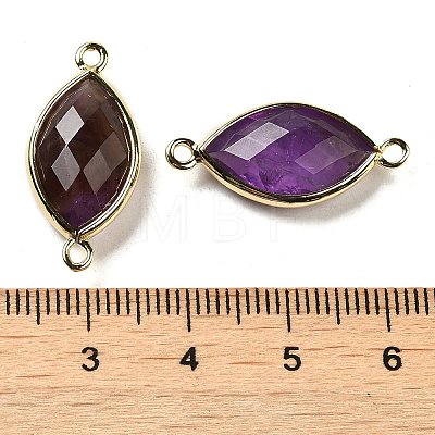 Natural Amethyst Faceted Connector Charms G-K347-03G-05-1