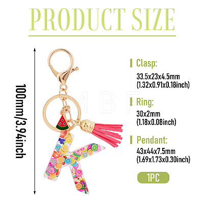 Fruit Series Letter Resin Keychains KEYC-TAC0033-02K-1