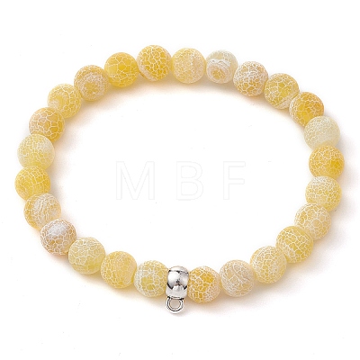 Natural Weathered Agate Beads Stretch Bracelets for Women BJEW-JB11412-05-1