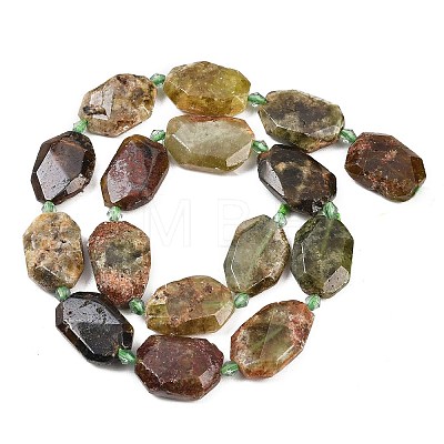 Natural Green Garnet Beads Strands G-B125-P24-01-1