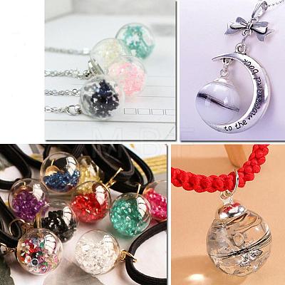 Glass Bottle Pendants GLAA-K056-10C-G-1