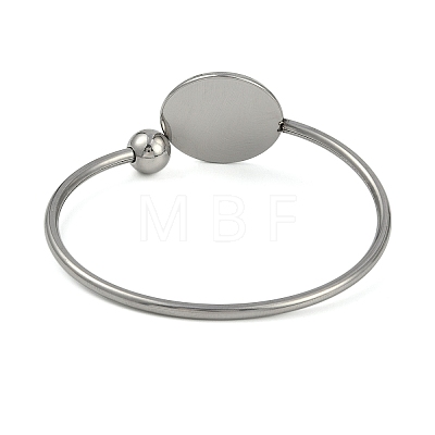 304 Stainless Steel Blank Bangle Bases with Flat Round STAS-Z088-01P-03-1