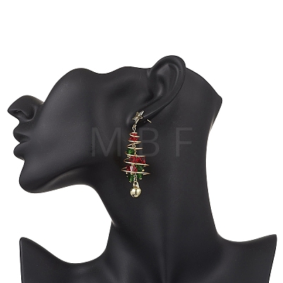 Brass Imitation Austrian Crystal Dangle Stud Earrings EJEW-TA00737-1