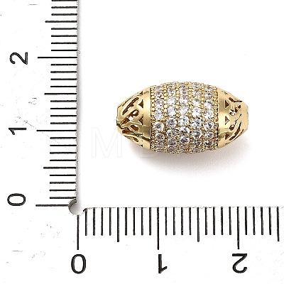 Brass Micro Pave Cubic Zirconia Beads KK-L229-022G-1