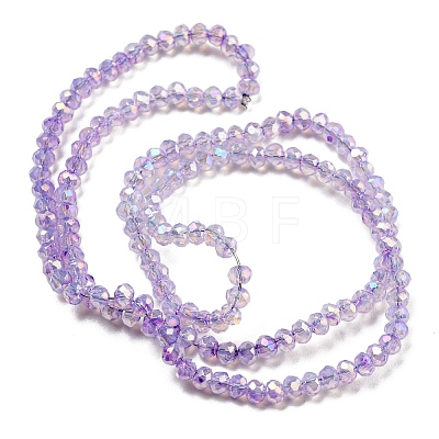 Transparent Baking Painted Glass Beads Strands DGLA-F002-02A-03-1