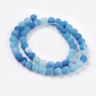 Natural Crackle Agate Beads Strands G-G055-8mm-2-1