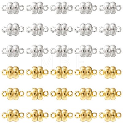 10 Sets 2 Colors Brass Magnetic Clasps KK-CJ0001-90-1