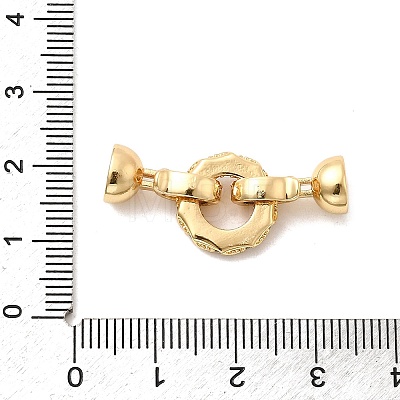 Brass Micro Pave Clear Cubic Zirconia Fold Over Clasps KK-U059-55G-1