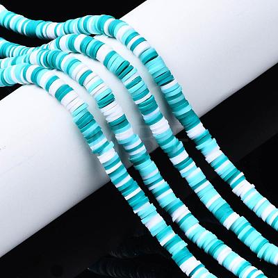 Handmade Polymer Clay Beads Strands CLAY-R089-6mm-085-1