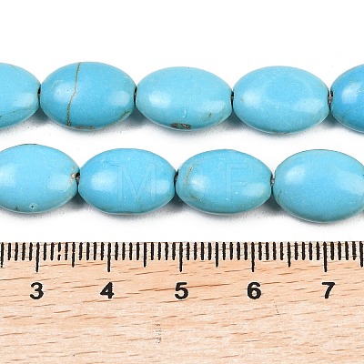 Dyed Synthetical Turquoise Oval Bead Strand G-P083-89G-1