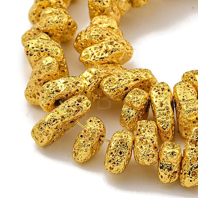 Electroplated Natural Lava Rock Beads Strands G-I360-U01-01-1