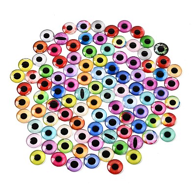 Printed Transparent Glass Cabochons GL-CBAA22A-15-1