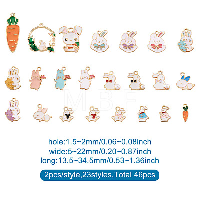 Kissitty 46Pcs 23 Styles Alloy Enamel Pendants ENAM-KS0001-02-1