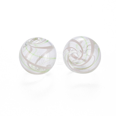 Transparent Handmade Blown Glass Globe Beads GLAA-T012-34B-1