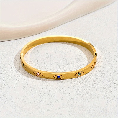Stainless Steel Pave Rhinestones Hinged Bangles for Women OZ6577-1
