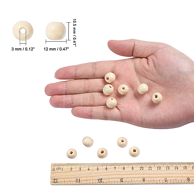 Natural Maple Wood Beads TB12mmY-17-LF-1