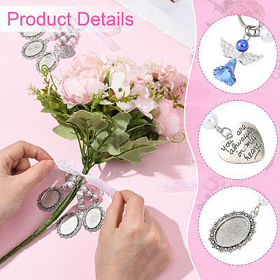 3Pcs Alloy & Resin & Acrylic Pendant Decorations HJEW-FS00092-1