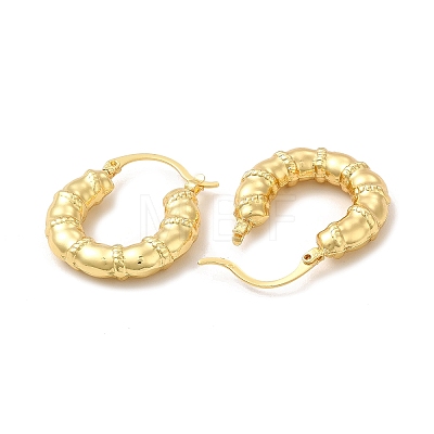 Rack Plating Brass Donut Hoop Earrings for Women EJEW-G342-04G-1