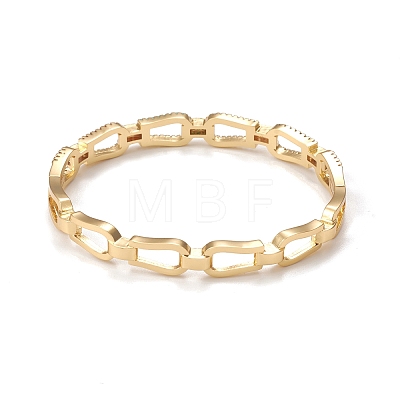 Rack Plating Brass Micro Pave Cubic Zirconia Link Bangles for Women BJEW-E071-32G-1