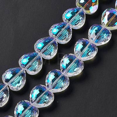 Transparent Electroplate Glass Beads Strands EGLA-E030-01N-1