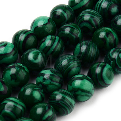 Synthetic Malachite Bead Strands G-Q462-57-4mm-1