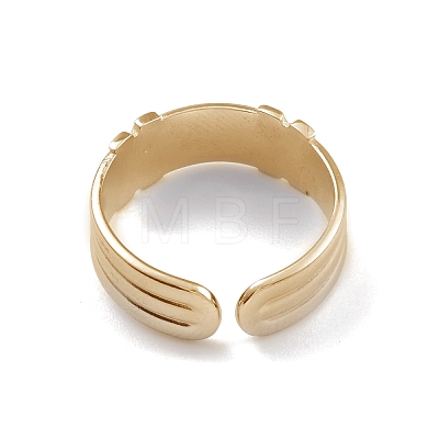 Ion Plating(IP) 304 Stainless Steel Cuff Rings RJEW-G285-81G-1