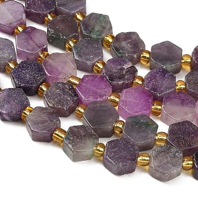 Natural Lepidolite/Purple Mica Stone Beads Strands G-F833-B03-01-1