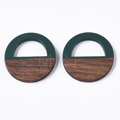Resin & Walnut Wood Pendants RESI-T035-15B-1