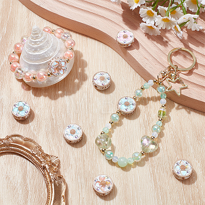 8Pcs Handmade Resin Indonesia Round Beads IPDL-SP0001-04-1