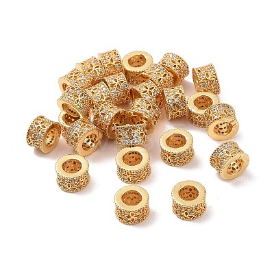 Brass Rhinestone European Beads KK-A179-02G-1