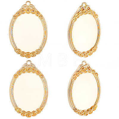 4Pcs Brass Pendant Cabochon Settings KK-BBC0020-14-1