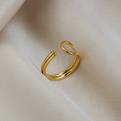 304 Stainless Steel Cuff Open Rings RJEW-Z140-02G-1