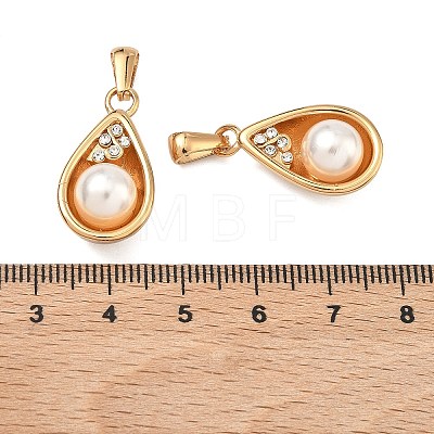 304 Stainless Steel & ABS Plastic Imitation Pearl Pendants STAS-C172-21G-1